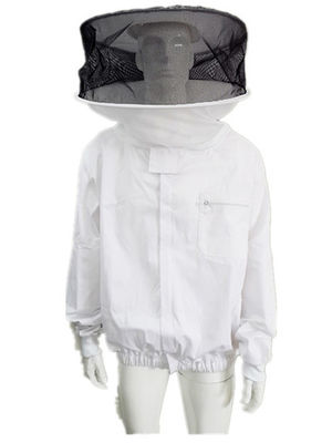 جاكيت النحل الأبيض بالحجاب المستدير مع قبعة مستديرة من ملابس واقية لتربية النحل